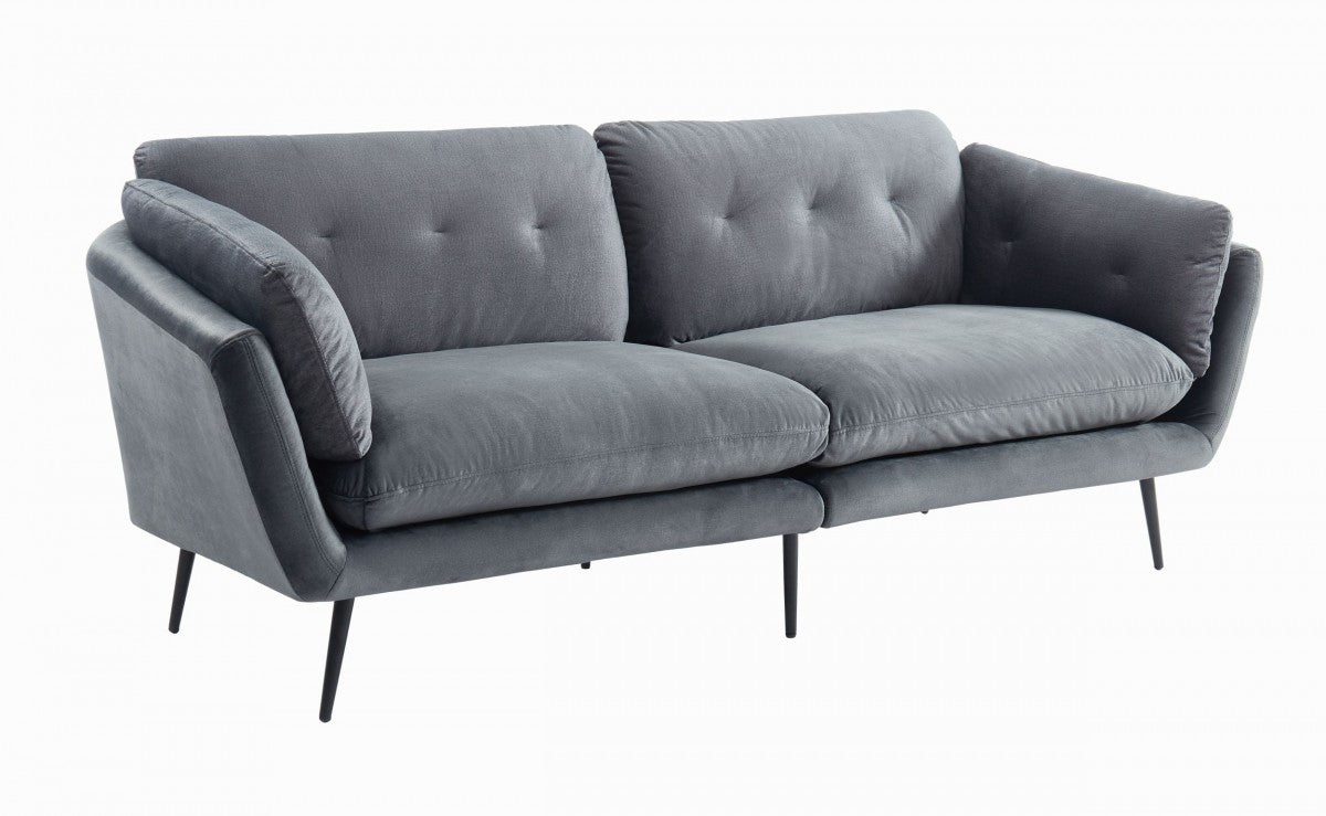 84" Dark Gray Sofa With Black Legs-2