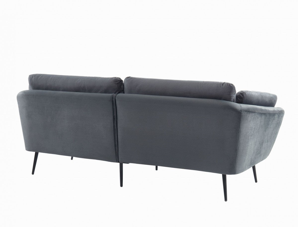 84" Dark Gray Sofa With Black Legs-4