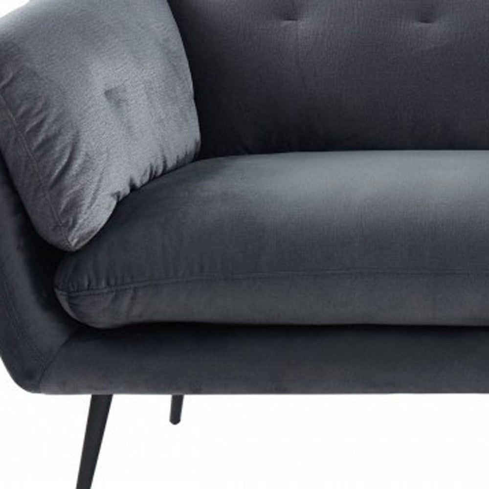 84" Dark Gray Sofa With Black Legs-7
