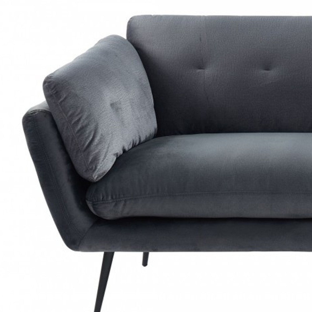 84" Dark Gray Sofa With Black Legs-8