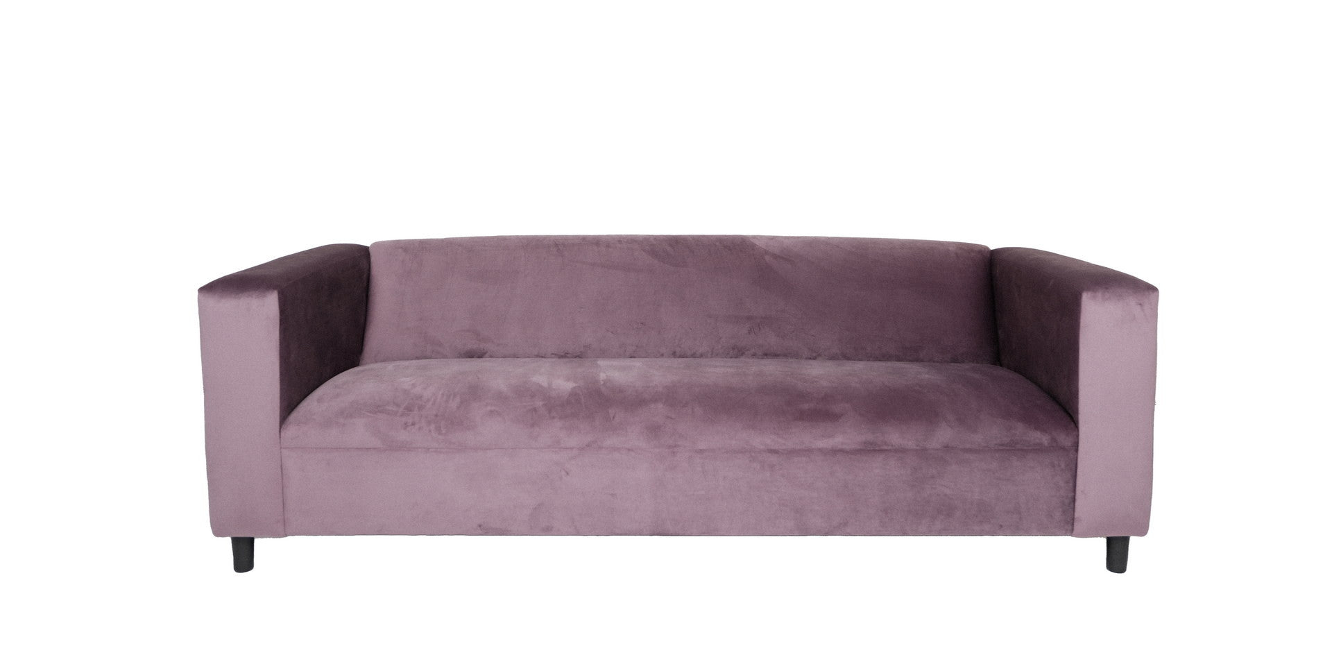 72" Lavender Velvet Sofa With Black Legs-1