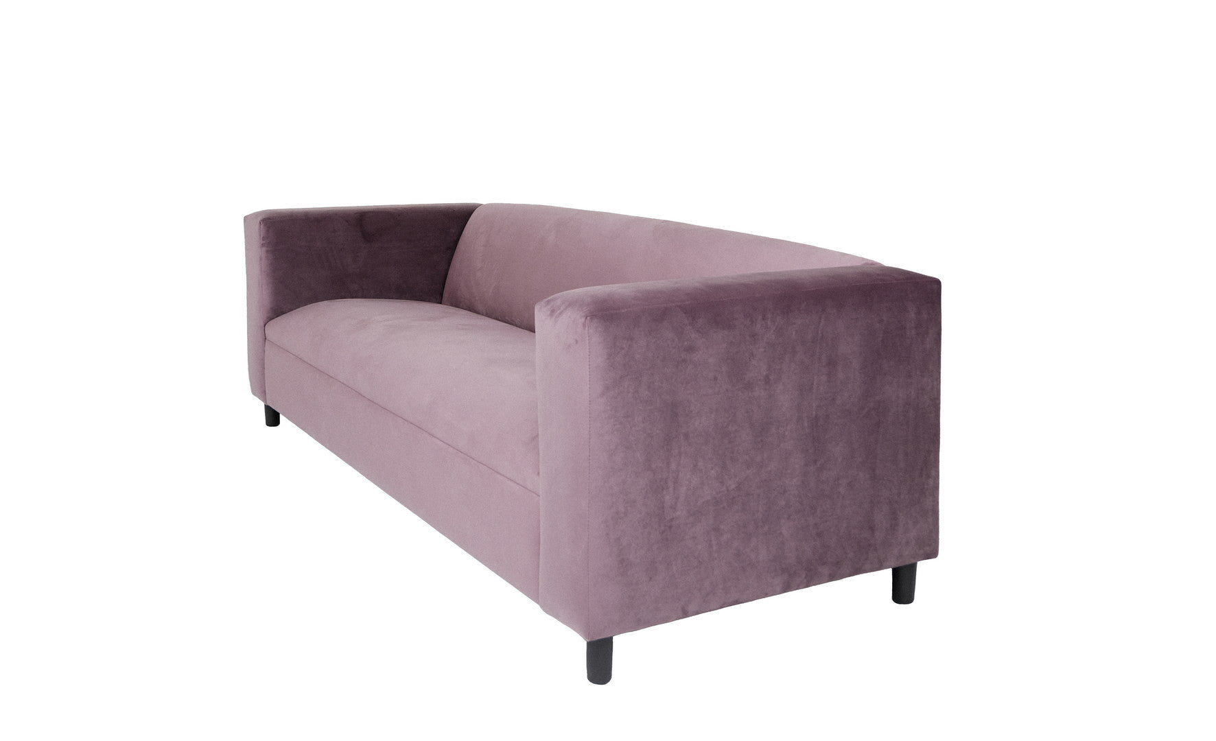 72" Lavender Velvet Sofa With Black Legs-2