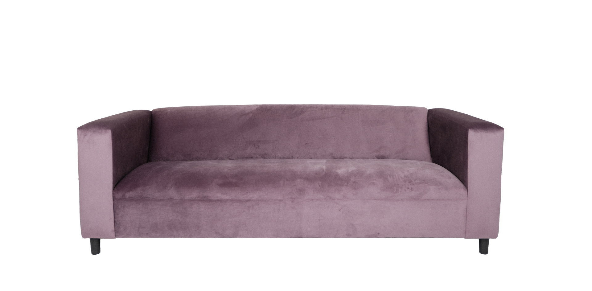 72" Lavender Velvet Sofa With Black Legs-3